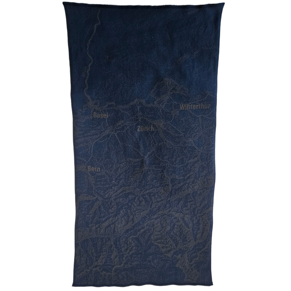 Handtuch Schweiz quer d.blau/anthr.